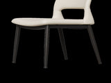 Modern minimalist white PU leather Dining Chairs Set of 2, comfortable backrest design, metal leg W1727P426736