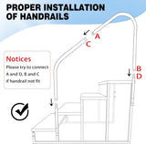 ZNTS Swimming Pool Ladder Above Ground, RV Steps with Handrail, Heavy Duty Pool Step Hot Tub Steps, 660 72379704