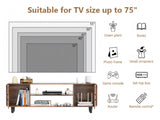 ZNTS TV Stand for 55 Inch TV, Entertainment Center with Storage Cabinets, Soft Hinge Door with Handle, 47531925