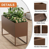 47*18*18 inch Large Mental Rectangular Planter with Shelves and Drainage Holes for Indoor/Outdoor W3077P276898