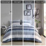 Cal King Stripe Comforter Set with Bed Sheets B03599096