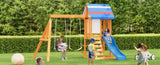 Wooden Outdoor Swing Set 3 in 1 Swing Set outdoor Children's Playset with Slide , 2 Swings and N719P255692C