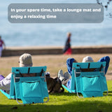 Foldable Beach Lounger, Lightweight Beach Mat Lounge Chair with Breathable Mesh Back, Cooler Pocket 73830572