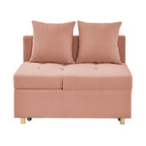Convertible Sleeper Sofa Chair Adjustable Backrest Recliner with Pullout Sofa Bed with Wheels, W1413P227518