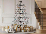 6ft Wrought Iron Christmas Tree, Metal Ornament Display Tree Stand for for Holiday Party Home Decor, 58428504