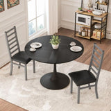 Metal Dining Chairs Set of 2, Steel Legs and PU Leather Seats, High Back Armless Dining Chairs, for W757P232712