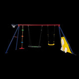 ZNTS XNS093 rinbow colour interesting three swingset with Textilene swing and Tree Swing Disc metal W1711P208402