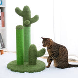 ZNTS Cat Scratching Post Cactus Cat Scratcher Featuring with 3 Scratching Poles and Interactive Dangling 48705185