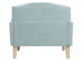 Modern Accent Chair with Retro Wooden Legs & Nailhead Trim, Small Fabric Club Chair, Comfy W3042P262915