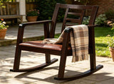 Heavy-Duty Solid Wood Rocking Chair, Ergonomic Accent Armchair with Breathable Ladder Back for 58972745
