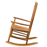 ZNTS 68.5*86*115CM Square Wooden Rocking Chair Wavy Backboard Original Color 82239638