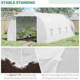 ZNTS Walk-in Greenhouse 20x10x7ft Garden conservatory White 18937691