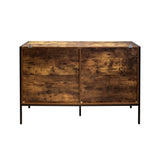 Industrial Style 6 Drawer Double Dresser,Rustic Brown Wood Storage Dresser Clothes Organizer with W141260283