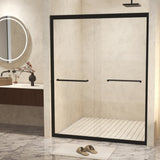 56-60 " x 72" Tempered Glass with Explosion Proof Film, Aluminum Frame Double Sliding Shower Door, W1675P288488
