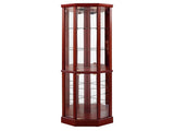 6 Shelf Lighted Corner Curio Cabinet with Adjustable Tempered Glass Shelves and Mirror Back, W1693P170931