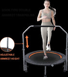 ZNTS 48" Foldable Mini Trampoline Max Load 330lbs/440lbs, Fitness Rebounder with Adjustable Foam Handle, 13163777