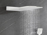 Wall Mounted Waterfall Rain Shower System With 3 Body Sprays & Handheld Shower W2287141427
