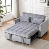 3 in 1 Convertible Sleeper Sofa Bed, Modern Pull Out Couch Bed, Adjustable Backrest, Velvet Loveseat W2121P179225