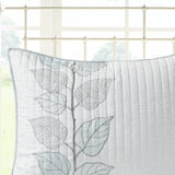 6 Piece Embroidered Quilt Set with Throw Pillows Blue King/Cal King B03597615