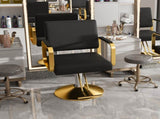 Hydraulic Salon - 360&deg Swivel Barber Stylist with Pump, Non-Tilting Hairdressing 12084379