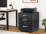 FCH Black Wood Grain Density Board Three Drawers Wooden Filing Cabinet 38131424