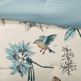 7 Piece Printed Cotton Twill Comforter Set Khaki King B03597225