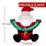 5.8FT Lighted Christmas Inflatable Decoration, Inflatable Santa Claus Holding Banner, Funny Blow Up 24353622