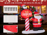 8.2FT Lighted Christmas Inflatable Decoration, Inflatable Black Santa & Road Sign, Funny Blow Up 67084914
