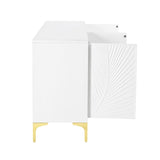Multi-Functional Storage Cabinet,Four-Door Sideboard with unique texture,Adjustable Shelves, W2696P279989