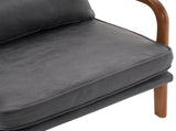 Oak Armrest Oak Upholstered Bronzing Cloth Single Lounge Chair Indoor Lounge Chair Dark Grey 30079338