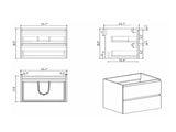 Alice-24W-201,Wall mount bathroom vanity WITHOUT basin, white color, with two drawer, Pre-assembled W1865107107