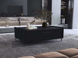 Coffee Table 15.6" H, 1 shelf, 4 legs, Black B097P250877