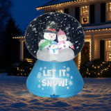 5.9 FT Lighted Christmas Inflatable Decoration, Large Inflatable Snow Globe with Snowman Family, 42777948