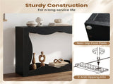 63" Narrow Console Table with Wavy Hollow Design, 2-Tier Extra Long Entryway Table with Storage 65032759