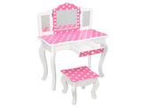 Three-Fold Mirror Single-Drawing Curved Foot Children Dressing Table Red Dots 86853983