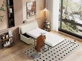 Twin Size Folding Ottoman Sleeper Bed with Mattress Convertible Guest Bed, White N719P243722K