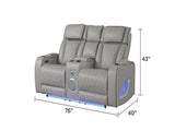 Fortuner Modern Style Upholstery Recliner Loveseat Made with Wood & Massage Function Included-Gray B009P287713