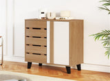 29.5" Farmhouse Shoe Cabinet - 4-Tier Shelves, 3 Adjustable Layers with 9 Height 05788312