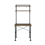 Rustic Oak and Black 2-Shelf Writing Desk B062P209208