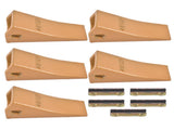 5Pcs 230SP Casting Bucket Teeth & TF23P Flex Pins Fits for Backhoe Skid Steer Loader 13799251