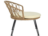 Outdoor Leisure Set, 2 Rattan Single Chairs with A Glass Round Table, Perfectly Suited for N711P256422A