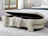 Linen Fabric Upholstered Bench with Large Storage Space for the Living Room, Entryway and W48790040