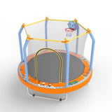 55-inch Trampoline for Kids Indoor & Outdoor Small Toddler Trampoline with Basketball Hoop W1163P315238