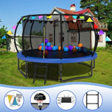 12FT Kids Trampoline with Safety Enclosure Net & Ladder, and flag parts, Outdoor W1163P234177