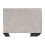Kitchen Island, Kitchen Bar Table 36" H, with 3-Side Shelves, White, Wengue/ Ibiza Marble Color B097133052