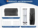 8x8ft Pop Up Canopy Tent, Outdoor Tent Canopy Foldable Portable Canopies for Camping, Patio, Easy Up 88306167