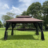 ZNTS 13x10 Outdoor Patio Gazebo Canopy Tent With Ventilated Double Roof And Mosquito net 66182433