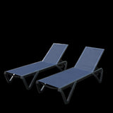 ZNTS Outdoor Lounge Chair, 2 Pieces Aluminum Plastic Patio Chaise Lounge with 5 Position Adjustable W1859P149214