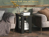 2-Tier Modern End Table with Storage Shelf, Compact Wooden Nightstand Sofa Side Table for Living 92103067