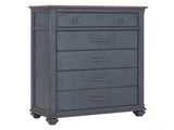 5-Drawer Chest, No Assembly Required, Corduroy Blue Finish B108P193085